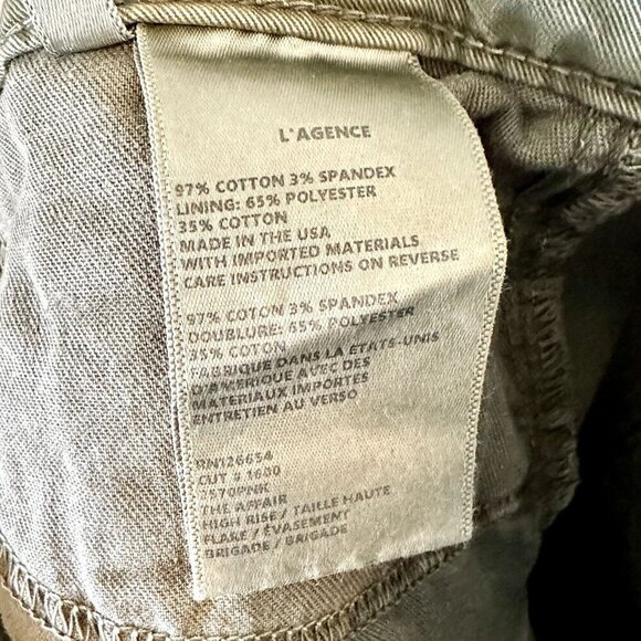 NWT L'AGENCE The Affair Green High Rise Flare Jean in Brigade - Size 26 - Picture 4 of 15